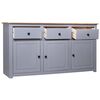 vidaXL Sideboard Grau 135x40x80 cm Kiefernholz Panama