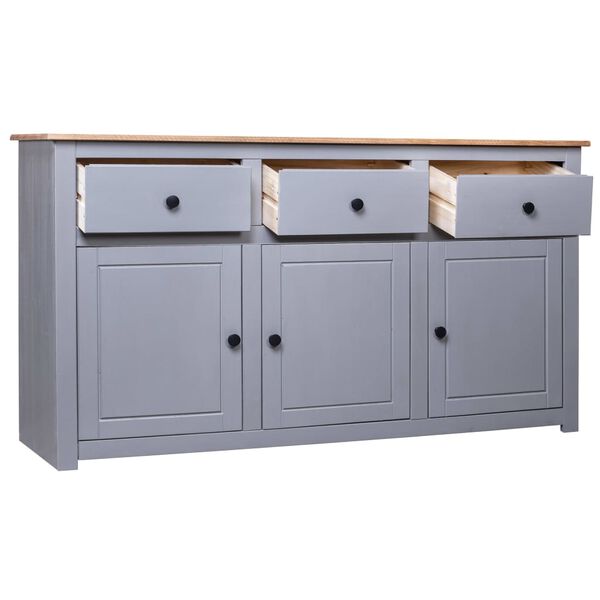 vidaXL Sideboard Grau 135x40x80 cm Kiefernholz Panama