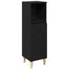 vidaXL Badezimmerm&ouml;bel-Set mit Speicher 3 pcs Schwarz Holzwerkstoff