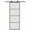 vidaXL Schiebet&uuml;r mit Beschlag Schwarz 76x205 cm ESG-Glas