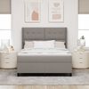 vidaXL Boxspringbett mit Matratze Taupe 140 x 190 cm Stoff