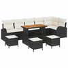 vidaXL Gartensofa-set 10 Stk. Schwarz Poly-Rattan
