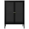 vidaXL Sideboard Schwarz 75x35x105 cm Stahl und Glas