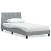 vidaXL Bett mit Matratze "Hanko" Hellgrau 100x200 cm Stoff