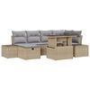 vidaXL Garten-Sofa-Set 7 pcs Beige Poly-Rattan