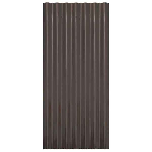 vidaXL Dachpaneele 12 Stk. Verzinkter Stahl Braun 80x36 cm