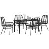 vidaXL Garten Essgruppe 5 pcs Schwarz Poly-Rattan
