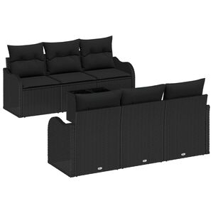 vidaXL Gartensofa-set Schwarz 55 x 55 x 37 cm Poly-Rattan