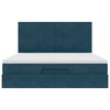 vidaXL Ottoman-Bett mit Matratzen & LEDs Dunkelblau 180x200 cm Samt