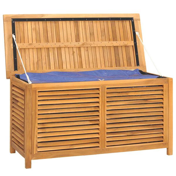 vidaXL Gartenbox mit Beutel 114x50x58 cm Massivholz Teak
