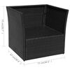 vidaXL Gartensessel mit Fußhocker Poly Rattan Schwarz