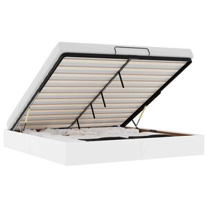 vidaXL Ottoman-Bett ohne Matratze Wei&szlig; 160x200 cm Kunstleder