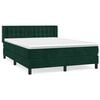 vidaXL Boxspringbett mit Matratze Dunkelgr&uuml;n 140x190 cm Samt