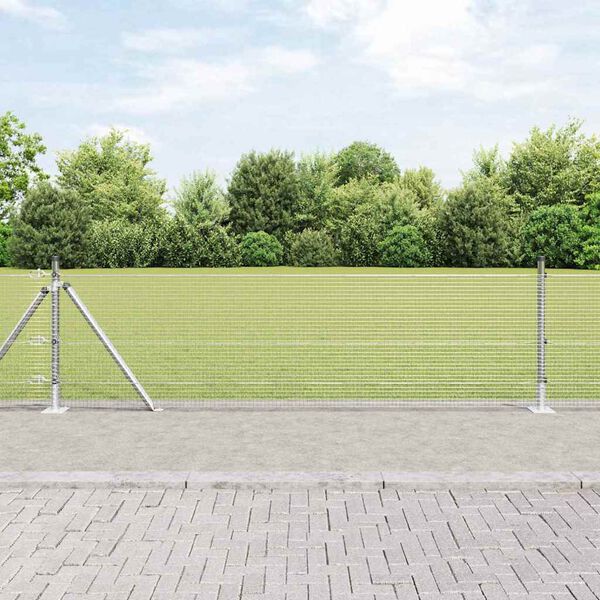 vidaXL Zaunpfosten Silber 100 x 0,5 m (16 x 16 mm Maschen) Stahl