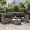 vidaXL 6-tlg. Garten-Lounge-Set mit Kissen Grau Poly Rattan