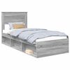 vidaXL Bettrahmen Sonoma-Grau 90 x 190 cm Massives Kiefernholz