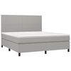 vidaXL Boxspringbett mit Matratze Hellgrau 180x200 cm Stoff