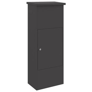 vidaXL Paketdrop-Box mit Speicher Schwarz 44,5 x 29 x 110,5 cm Stahl