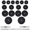 vidaXL Trainingsbank mit Ablage, Langhantel und Kurzhantel Set 60,5 kg
