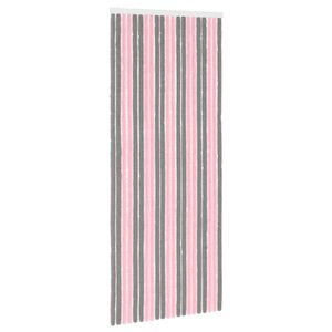 vidaXL Insektenschutzvorhang Chenille Silber Grau und Rosa 90 x 220 cm