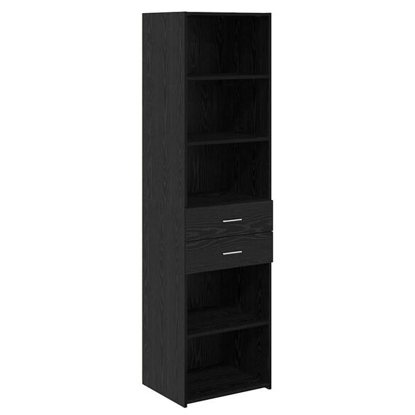 vidaXL Highboard Schwarz Eichen-Optik 50 x 42,5 x 185 cm Holzwerkstoff