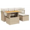 vidaXL 6-tlg. Garten-Sofagarnitur mit Kissen Beige Poly Rattan