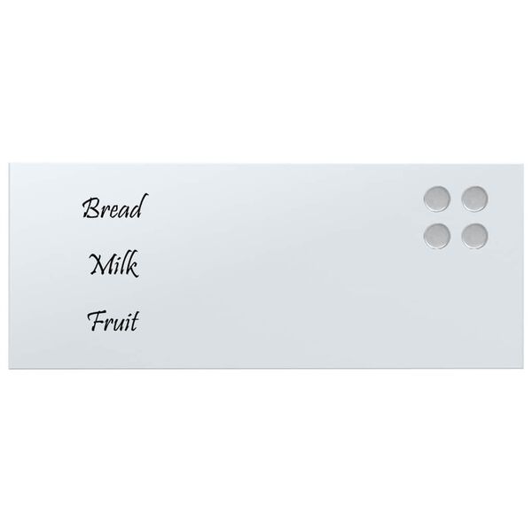 vidaXL Magnettafel Wandmontage Wei&szlig; 50x20 cm Hartglas