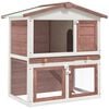 vidaXL Kaninchenstall 3 T&uuml;ren Braun Holz