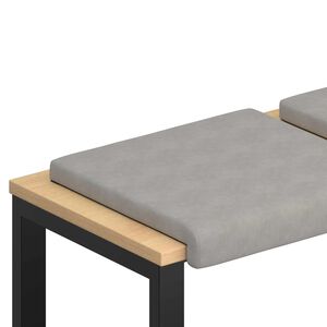 vidaXL Bankkissen 4 stk. Mikrofaser Hellgrau Tiefe 35 cm
