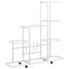 vidaXL Blumenst&auml;nder auf Rollen 94,5x25x92,5 cm Wei&szlig; Metall