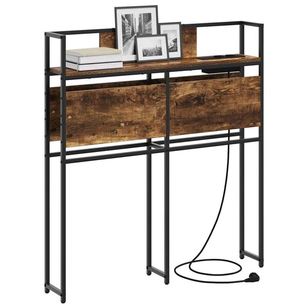 vidaXL Stauraum-Kopfteil mit Regal R&auml;uchereiche 75 cm Holzwerkstoff