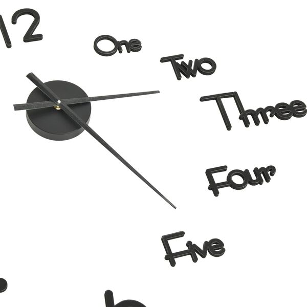 vidaXL 3D-Wanduhr Modernes Design Schwarz 100 cm XXL