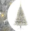 vidaXL K&uuml;nstlicher vorbeleuchteter Weihnachtsbaum Silber 120 cm PET