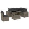 vidaXL 6-tlg. Garten-Sofagarnitur mit Kissen Grau Poly Rattan