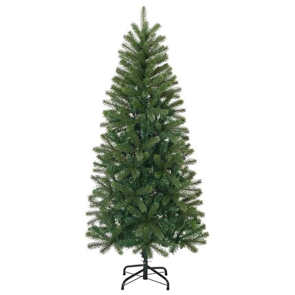vidaXL K&uuml;nstlicher Weihnachtsbaum Gr&uuml;n 150 cm PVC, PE und Stahl