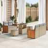 vidaXL Gartensofa-set mit Kissen 10 pcs Beige und Hellgrau Poly-Rattan