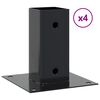 vidaXL Pfostentr&auml;ger Quadrat 4 Stk. 61x61 mm Pulverbeschichteter Stahl