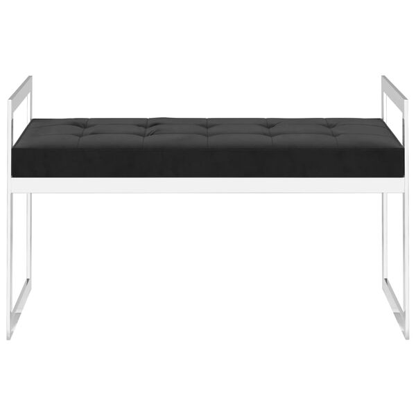 vidaXL Bank 97 cm Schwarz Samt und Edelstahl