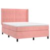 vidaXL Boxspringbett mit Matratze Rosa 140x200 cm Samt
