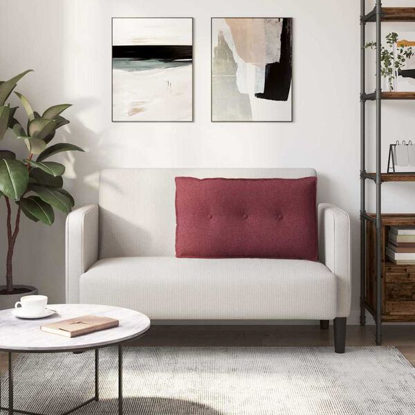 vidaXL R&uuml;ckenkissen Weinrot 80 x 19 x 50 cm Stoff