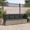 vidaXL Garten-Ecksofa mit Kissen Grau Poly Rattan