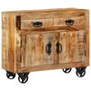 vidaXL Sideboard 80x30x65 cm Massives Raues Mangoholz