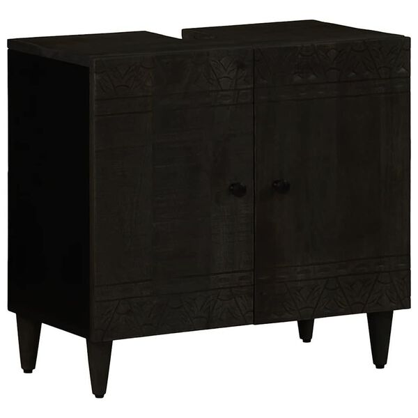 vidaXL 2-tlg. Badm&ouml;bel-Set Massivholz Mango