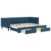 vidaXL Tagesbett Ausziehbar mit Schubladen Blau 90x200 cm Samt