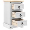 vidaXL Nachttisch Corona Wei&szlig; 35 x 32,5 x 58 cm Massives Kiefernholz