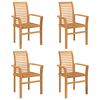 vidaXL Esszimmerstuhl 4 stk. Massivholz Teak Braun 62 x 55 x 94 cm