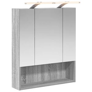 vidaXL Badezimmerspiegelschrank Graues Sonoma 60 x 14.5 x 70 cm