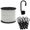 vidaXL Bungee-Schn&uuml;re mit Haken 10 mm Schwarz und Wei&szlig; PP und Gummi