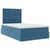 vidaXL Bett mit Stauraum und LED mit Matratze Blau 120 x 190 cm Samt