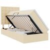 vidaXL Bett mit Stauraum und LED mit LED Creme 90 x 190 cm Polyester